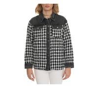 Houndstooth Blouse Jacket with Jeans Details - female - Liu Jo - Light Jackets - Black - L - Jackets L
