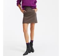 Houndstooth Check Mini Skirt in Wool Mix Houndstooth Check