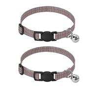 Houndstooth Cherry Gray Small Dog Collar Quick Release Buckle Female And Male Dog Collar 2 Pcs
