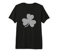 Houndstooth Clover Black White Lucky Good Luck Premium T-Shirt