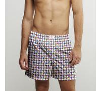 Houndstooth Cotton Poplin Print Boxer Shorts CLAUDIO LUGLI White XL