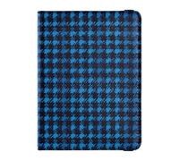 Houndstooth Dark Blue Black Leather Passport Card Holder Cover Combo for travel Wallet Combo Travel Passport Wallet for women Ultra Slim