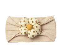 HOUNIIXIE Baby Elastic Headband Flower Turban Headband Infant Soft Stretchy Hair Accessories for Toddlers Beige Coffee 2-3 Years