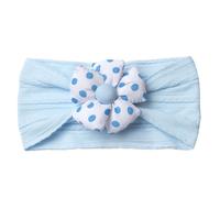 HOUNIIXIE Baby Elastic Headband Flower Turban Headband Infant Soft Stretchy Hair Accessories for Toddlers Blue 2-3 Years