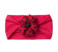 HOUNIIXIE Baby Headband Elastic Flower Turban for Babies Soft Elastic Toddler Red 2-3 Years