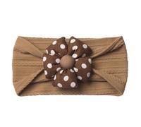 HOUNIIXIE Elastic Baby Headband Flower Turban Headband Infant Soft Stretchy Hair Accessories for Toddlers Brown
