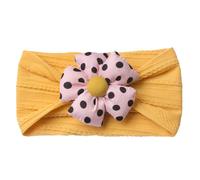 HOUNIIXIE Elastic Baby Headband Flower Turban Headband Infant Soft Stretchy Hair Accessories for Toddlers Earthy Yellow