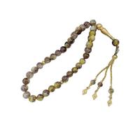 HOUNIIXIE Elegant Glass Prayer Beads Islamic Rosary Hand Chain 33 Beads Meditation Rosary Jewelry for Men Medium Stainless Steel No Gemstone Medium Stainless Steel No