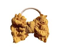 HOUNIIXIE Girls Bowknot Headband, Soft and Stretchy Elastic Hair Bands for Toddlers, Ginger Yellow, 2-3 Years
