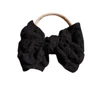 HOUNIIXIE Girls Bowknot Headband Soft Stretchy Elastic Hair Bands for Toddlers Black 1 count (Pack of 1)