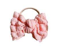HOUNIIXIE Girls Soft Elastic Bow Headband Alice Band Light Pink 2-3 Years