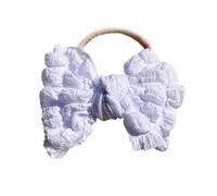 HOUNIIXIE Girls White Soft Elastic Bow Headband Alice Band 2-3 Years