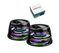 Hounyoln 2 Pcs G200 Magnetic Bluetooth Speaker,Multifunctional Portable Mini Speaker with Multi RGB Color Light Show-3D Surround Sound Effect,Phone Stand for iPhone, Android, TWS Pairing