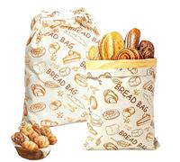Hounyou 2 Pack Beeswax Bread Bags for Homemade Bread, 43x33 cm Reusable Bees Wax Bread Bag for Keeping Toaster Loaf Sandwich Fruits Vegetables Fresh