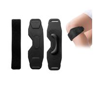 Hounyou 2Pcs V-Shaped Silicone Patella Tendon Knee Strap, Adjustable Knee Patella Support for Women Men, Pain Relief Arthritis, Tendonitis, Flex Wrap for Running, Gym Sports (Black)