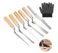 Hounyou Pointing Trowel Set, 7 Pcs Stainless Steel Finger Trowels & Jointing Tool Kit with Gloves, Brick Pointing Tools for Masonry, Patio & Tile Laying Work