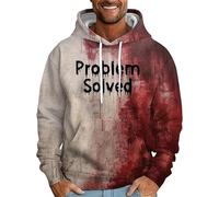 HOUO Problem Solved Shirt Blood Problem Solved Shirt Men's Problem Solved Hoodie Bloody Halloween T-Shirt Blood T-Shirts, Problem Solved, XL