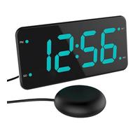 HOUODQU Loud Duals Alarm Clock with Bed Shaker, Vibrating for Heavy Sleepers or Hearing Impaired, Wake with a Shake Digital