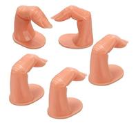 Houolsator 5PCS Nail Art Practice Fingers Manicure Tool Professional Nail Polish Training Mold For Art Beginners practice nails hand fingers for acrylic nails finger