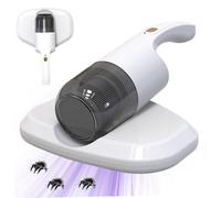 Houolsator Bed Vacuum Cleaner Cordless USB Mattress Cleaner Powerful Deep Cleaning Handheld Vacuum with Strong Suction Washable Dust Cup for Sofa Carpet White