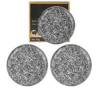 Houolsator Black Soap for Gray Hair 3PCS Women Men Hair Darkening Shampoo Bar Natural Soap for Grey Repair and Darkening Net: 60g Black for Gray
