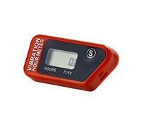 Hour Meter Digital Wireless Vibration Resettable Meter ForMotocross Engine Boat Snowmobile Motorcycle Chainsaw Marine ATV Jet Sk Easy to Use(Red Kit)
