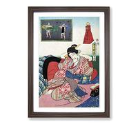 Hour of The Dragon by Utagawa Kunisada Framed Print | A2 Walnut Framed Wall Art | Ready to Hang | Modern Nature Picture | Living Room Bedroom Lounge Office