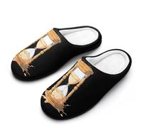 Hourglass Flannel Slippers For Men Memory Foam Soft Warm Home Shoes Print 7-8(40-41)