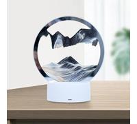 Hourglass Glowing Quicksand Desk Lamp(black) | 3D Flowing Sand Painting Night Light, Ambient Decor for Office Desktop Living Room, Stress-relieving Decor