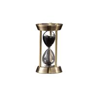 hourglass， Hourglass Sand Timer, Creative Metal 1/3/5/10/15 Minute Home Bookshelf TV Cabinet Ornaments Living Room Office Retro(Black,3min)