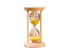 Hourglass, Hourglass Sand Timer, Wooden Hourglass Timer Learning Creative Gifts Simple Sandglass Craft Home Decoration Sand Clock with Meaning (Color : Red, Size : 30min) (Color : Yellow, Size : 20m