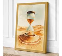 Hourglass in the Desert Canvas Wall Art Print 24x16 Inch (61 x 41 cm)