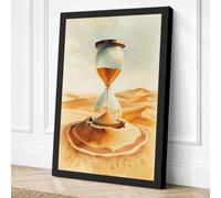 Hourglass in the Desert Canvas Wall Art Print 24x16 Inch (61 x 41 cm)