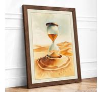 Hourglass in the Desert Rustic Framed Wall Art Print A1 (84.1×59.4cm) Walnut, Wall Decor for Living Room, Bedroom, Office & Home, Ready to Hang, Art Gift