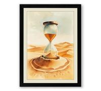 Hourglass in the Desert Rustic Framed Wall Art Print A4 (29.7×21cm) Black, Wall Decor for Living Room, Bedroom, Office & Home, Ready to Hang, Art Gift