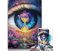Hourglass in The Eyes Jigsaw Puzzles for Adults 1000 Jigsaws,Challenging Game And Family Play with Fully Interlocking Randomly Shaped Pieces 50x75cm