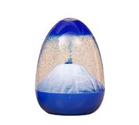 Hourglass, Liquid Volcanic Egg Eruption Hourglass Timer, Liquid Oil Hourglass with Base, Decompression Oil Leak Desk Toy Gift, Innovative Hourglass Craft Glass Ornaments Hourglass (Blue)