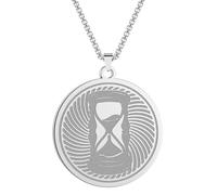 Hourglass Necklace Time Converter Magic Hourglass Pendant Stainless Steel Gift for Boyfriend and Woman