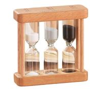 Hourglass Sand Timer - Creative 1/3/5 Minute Wooden Sand Clock, Functional Educational for Kitchen, Office, Desktop