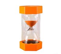 Hourglass Sand Timer,Unbreakable Plastic Glass Sand Clock for Kids Study Cooking Office Home Decor,Colorful Hexagon Design (Orange 5 Minute)