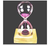 Hourglass Sand Timer Wood Glass + Iron Powder Sand Flowering Magnetic Hourglass with Packaging Hourglasses 13.5 * 5.5cm Wooden Seat Gift Presents Hourglass Timer (Size : Light Purple)