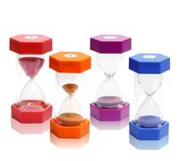 Hourglass Sand Timers Colorful Sandglass Timer Hourglass Set Sand Clock Timer Visual Sandtimer 3/5/10/20 Minutes for Kids Classroom Office Kitchen(4 Pcs)