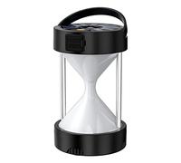 Hourglass Solar LED Camping Lamp Portable Emergency Light with 4 Lighting Modes Dual Charging Bank Function for Mountaineering Fishing