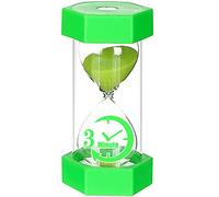 Hourglass Timener, Sand Timer, Kunststoff Timener, für Kinderspiel Game Classroom Family Office Küche verwenden(3 Minuten, Green)