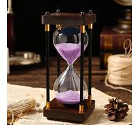 Hourglass, Timer 30/60 Minutes,sand Clock,Metal Bracket,children's Safety Hourglass,Versatile Classical,Office And Home Accessories,19 * 8.5(Purple,60 minutes (24 * 9.5cm))