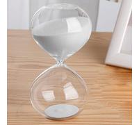 Hourglass Timer, 45/60 Minutes Timer Portable Sand Large,Colorful Glass Sandglass Hourglass Clear Smooth Measures(Wit,60 minutes(14.5 * 7.5cm))