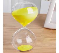 Hourglass Timer, 45/60 Minutes Timer Portable Sand Large,Colorful Glass Sandglass Hourglass Clear Smooth Measures(Lemon Yellow,45 minutes(14.5 * 7.5cm))