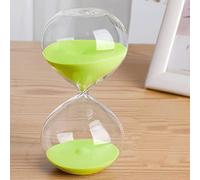 Hourglass Timer, 45/60 Minutes Timer Portable Sand Large,Colorful Glass Sandglass Hourglass Clear Smooth Measures(Fluorescent Green,60 minutes(14.5 * 7.5cm))