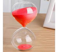 Hourglass Timer, 45/60 Minutes Timer Portable Sand Large,Colorful Glass Sandglass Hourglass Clear Smooth Measures(Red,45 minutes(14.5 * 7.5cm))
