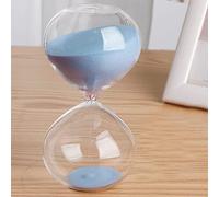 Hourglass Timer, 45/60 Minutes Timer Portable Sand Large,Colorful Glass Sandglass Hourglass Clear Smooth Measures(Light Blue,45 minutes(14.5 * 7.5cm))
